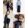 image:imageZeagoo Skirts for Women High Waist Skirt Elegant Midi Skirt SatinNavy Blue