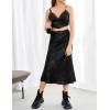 image:imageZeagoo Skirts for Women High Waist Skirt Elegant Midi Skirt SatinNewblack