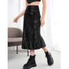image:imageZeagoo Skirts for Women High Waist Skirt Elegant Midi Skirt SatinNewblack