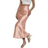 image:imageZeagoo Skirts for Women High Waist Skirt Elegant Midi Skirt SatinPat6