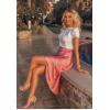 image:imageZeagoo Skirts for Women High Waist Skirt Elegant Midi Skirt SatinPink