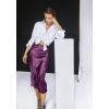 image:imageZeagoo Skirts for Women High Waist Skirt Elegant Midi Skirt SatinPurple01