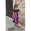 image:imageZeagoo Skirts for Women High Waist Skirt Elegant Midi Skirt SatinPurple01