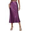 image:imageZeagoo Skirts for Women High Waist Skirt Elegant Midi Skirt SatinPurple01