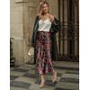 image:imageZeagoo Skirts for Women High Waist Skirt Elegant Midi Skirt SatinRed Floral