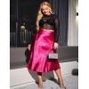 image:imageZeagoo Skirts for Women High Waist Skirt Elegant Midi Skirt SatinRose