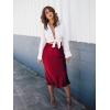 image:imageZeagoo Skirts for Women High Waist Skirt Elegant Midi Skirt SatinWine Red