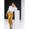 image:imageZeagoo Skirts for Women High Waist Skirt Elegant Midi Skirt SatinYellow