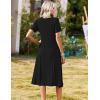 image:imageZeagoo Summer Dresses for Women 2026 Casual Short Sleeve Aline Midi Dress with Pocket Flowy Pleated Tshirt Beach SundressBlack