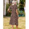 image:imageZeagoo Summer Dresses for Women 2026 Casual Short Sleeve Aline Midi Dress with Pocket Flowy Pleated Tshirt Beach SundressCoffee