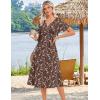 image:imageZeagoo Summer Dresses for Women 2026 Casual Short Sleeve Aline Midi Dress with Pocket Flowy Pleated Tshirt Beach SundressCoffee