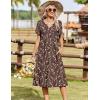 image:imageZeagoo Summer Dresses for Women 2026 Casual Short Sleeve Aline Midi Dress with Pocket Flowy Pleated Tshirt Beach SundressCoffee