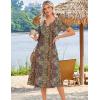 image:imageZeagoo Summer Dresses for Women 2026 Casual Short Sleeve Aline Midi Dress with Pocket Flowy Pleated Tshirt Beach SundressEthnic Print