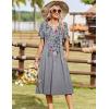 image:imageZeagoo Summer Dresses for Women 2026 Casual Short Sleeve Aline Midi Dress with Pocket Flowy Pleated Tshirt Beach SundressGrey Floral