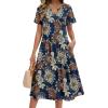 image:imageZeagoo Summer Dresses for Women 2026 Casual Short Sleeve Aline Midi Dress with Pocket Flowy Pleated Tshirt Beach SundressMz931