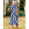 image:imageZeagoo Summer Dresses for Women 2026 Casual Short Sleeve Aline Midi Dress with Pocket Flowy Pleated Tshirt Beach SundressNavy Floral