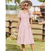 image:imageZeagoo Summer Dresses for Women 2026 Casual Short Sleeve Aline Midi Dress with Pocket Flowy Pleated Tshirt Beach SundressPink Floral