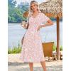 image:imageZeagoo Summer Dresses for Women 2026 Casual Short Sleeve Aline Midi Dress with Pocket Flowy Pleated Tshirt Beach SundressPink Floral