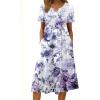 image:imageZeagoo Summer Dresses for Women 2026 Casual Short Sleeve Aline Midi Dress with Pocket Flowy Pleated Tshirt Beach SundressPurple