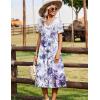 image:imageZeagoo Summer Dresses for Women 2026 Casual Short Sleeve Aline Midi Dress with Pocket Flowy Pleated Tshirt Beach SundressPurple