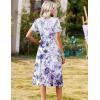 image:imageZeagoo Summer Dresses for Women 2026 Casual Short Sleeve Aline Midi Dress with Pocket Flowy Pleated Tshirt Beach SundressPurple