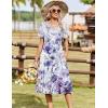 image:imageZeagoo Summer Dresses for Women 2026 Casual Short Sleeve Aline Midi Dress with Pocket Flowy Pleated Tshirt Beach SundressPurple