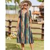 image:imageZeagoo Summer Dresses for Women 2026 Casual Short Sleeve Aline Midi Dress with Pocket Flowy Pleated Tshirt Beach SundressStripe