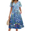 image:imageZeagoo Summer Dresses for Women 2026 Casual Short Sleeve Aline Midi Dress with Pocket Flowy Pleated Tshirt Beach SundressWf89