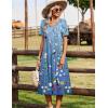 image:imageZeagoo Summer Dresses for Women 2026 Casual Short Sleeve Aline Midi Dress with Pocket Flowy Pleated Tshirt Beach SundressWf89
