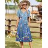 image:imageZeagoo Summer Dresses for Women 2026 Casual Short Sleeve Aline Midi Dress with Pocket Flowy Pleated Tshirt Beach SundressWf89