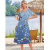 image:imageZeagoo Summer Dresses for Women 2026 Casual Short Sleeve Aline Midi Dress with Pocket Flowy Pleated Tshirt Beach SundressWf89