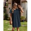 image:imageZeagoo Summer Dresses for Women 2026 Cotton Button Down Short Sleeve Tshirt Dresses Casual Mini Beach Dress01navy Blue