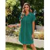 image:imageZeagoo Summer Dresses for Women 2026 Cotton Button Down Short Sleeve Tshirt Dresses Casual Mini Beach DressGreen 02