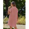 image:imageZeagoo Summer Dresses for Women 2026 Cotton Button Down Short Sleeve Tshirt Dresses Casual Mini Beach DressPink