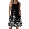 image:imageZeagoo Summer Dresses for Women 2026 Sleeveless Casual Floral Tshirt Sundress with Pockets Loose Tank Beach Dress01black Floral