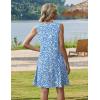 image:imageZeagoo Summer Dresses for Women 2026 Sleeveless Casual Floral Tshirt Sundress with Pockets Loose Tank Beach Dress02blue Floral
