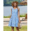 image:imageZeagoo Summer Dresses for Women 2026 Sleeveless Casual Floral Tshirt Sundress with Pockets Loose Tank Beach Dress02blue Floral