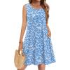 image:imageZeagoo Summer Dresses for Women 2026 Sleeveless Casual Floral Tshirt Sundress with Pockets Loose Tank Beach Dress02blue Floral