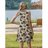 image:imageZeagoo Summer Dresses for Women 2026 Sleeveless Casual Floral Tshirt Sundress with Pockets Loose Tank Beach DressBeige Black Print
