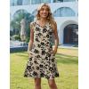 image:imageZeagoo Summer Dresses for Women 2026 Sleeveless Casual Floral Tshirt Sundress with Pockets Loose Tank Beach DressBeige Black Print