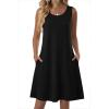 image:imageZeagoo Summer Dresses for Women 2026 Sleeveless Casual Floral Tshirt Sundress with Pockets Loose Tank Beach DressBlack