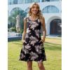 image:imageZeagoo Summer Dresses for Women 2026 Sleeveless Casual Floral Tshirt Sundress with Pockets Loose Tank Beach DressBlack Leaf