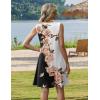 image:imageZeagoo Summer Dresses for Women 2026 Sleeveless Casual Floral Tshirt Sundress with Pockets Loose Tank Beach DressBlack White Pink Floral