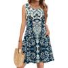 image:imageZeagoo Summer Dresses for Women 2026 Sleeveless Casual Floral Tshirt Sundress with Pockets Loose Tank Beach DressBlue Boho Print