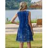 image:imageZeagoo Summer Dresses for Women 2026 Sleeveless Casual Floral Tshirt Sundress with Pockets Loose Tank Beach DressBlue Ethnic