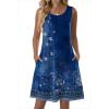 image:imageZeagoo Summer Dresses for Women 2026 Sleeveless Casual Floral Tshirt Sundress with Pockets Loose Tank Beach DressBlue Ethnic