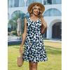 image:imageZeagoo Summer Dresses for Women 2026 Sleeveless Casual Floral Tshirt Sundress with Pockets Loose Tank Beach DressBlue Leaf Print