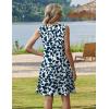 image:imageZeagoo Summer Dresses for Women 2026 Sleeveless Casual Floral Tshirt Sundress with Pockets Loose Tank Beach DressBlue Leaf Print