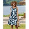 image:imageZeagoo Summer Dresses for Women 2026 Sleeveless Casual Floral Tshirt Sundress with Pockets Loose Tank Beach DressBlue Leaf Print