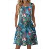 image:imageZeagoo Summer Dresses for Women 2026 Sleeveless Casual Floral Tshirt Sundress with Pockets Loose Tank Beach DressColorful
